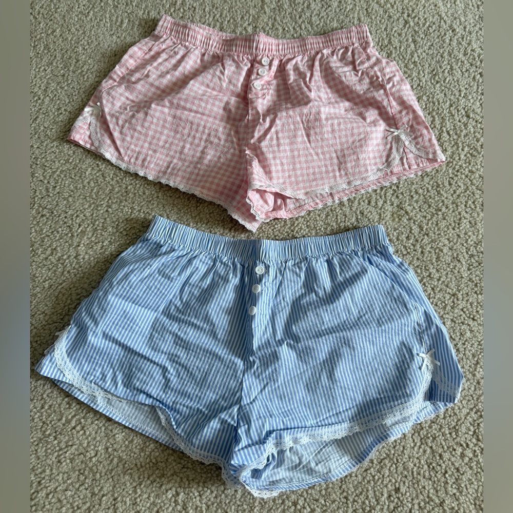 Gingham boxer shorts set size s